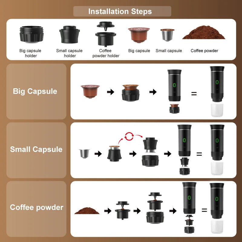 Portable Coffee Machine 3 in 1